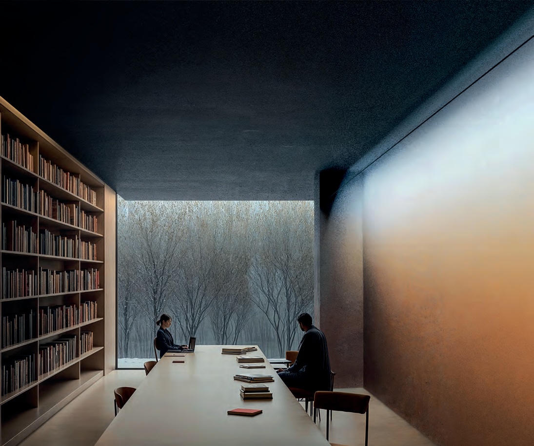 Artemide Dusk — prostorová prezentace výrobce ukazuje světlo rozložené po svislé ploše.