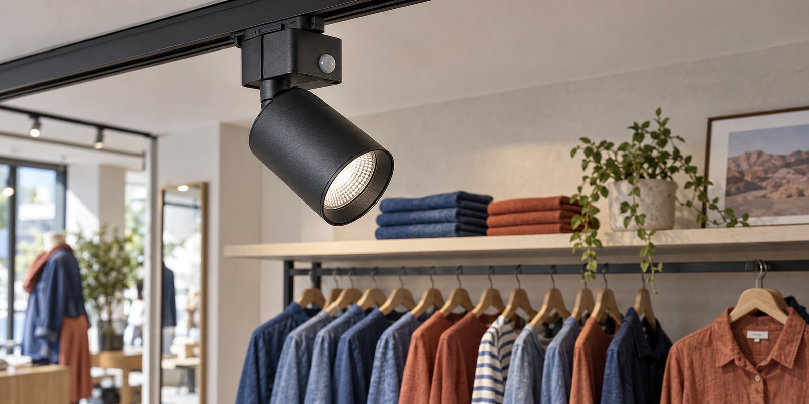 Modelový příklad reflektoru se senzorem. Nejde o produktové vyobrazení AITrackSpot; konkrétní provedení je v odkazované nabídce.