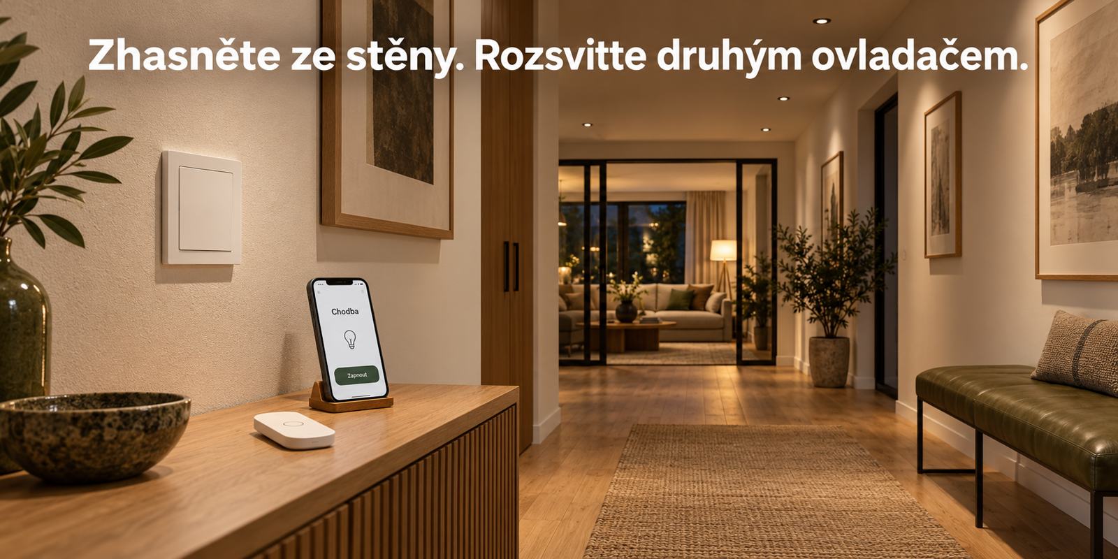 Zkou&scaron;ka ovl&aacute;d&aacute;n&iacute; chytr&eacute;ho osvětlen&iacute; ze dvou m&iacute;st